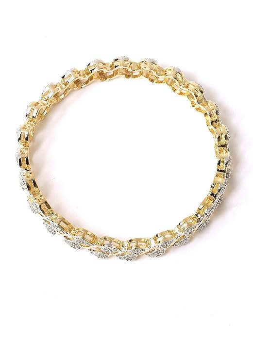 YouBella Stylish Traditional Jewellery Gold Plated and American Diamond Bangle Set for Women