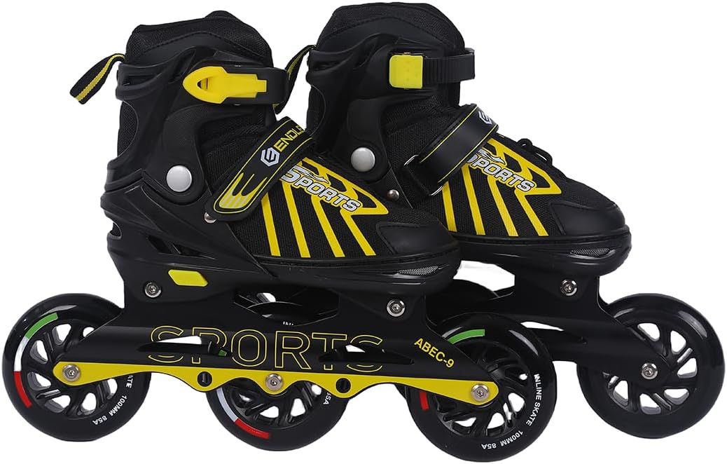 Endless EL1031 Inline Adjustable Skates | Aluminium Chassis and 100 mm PU Three Wheels | With ABEC 9 Bearings