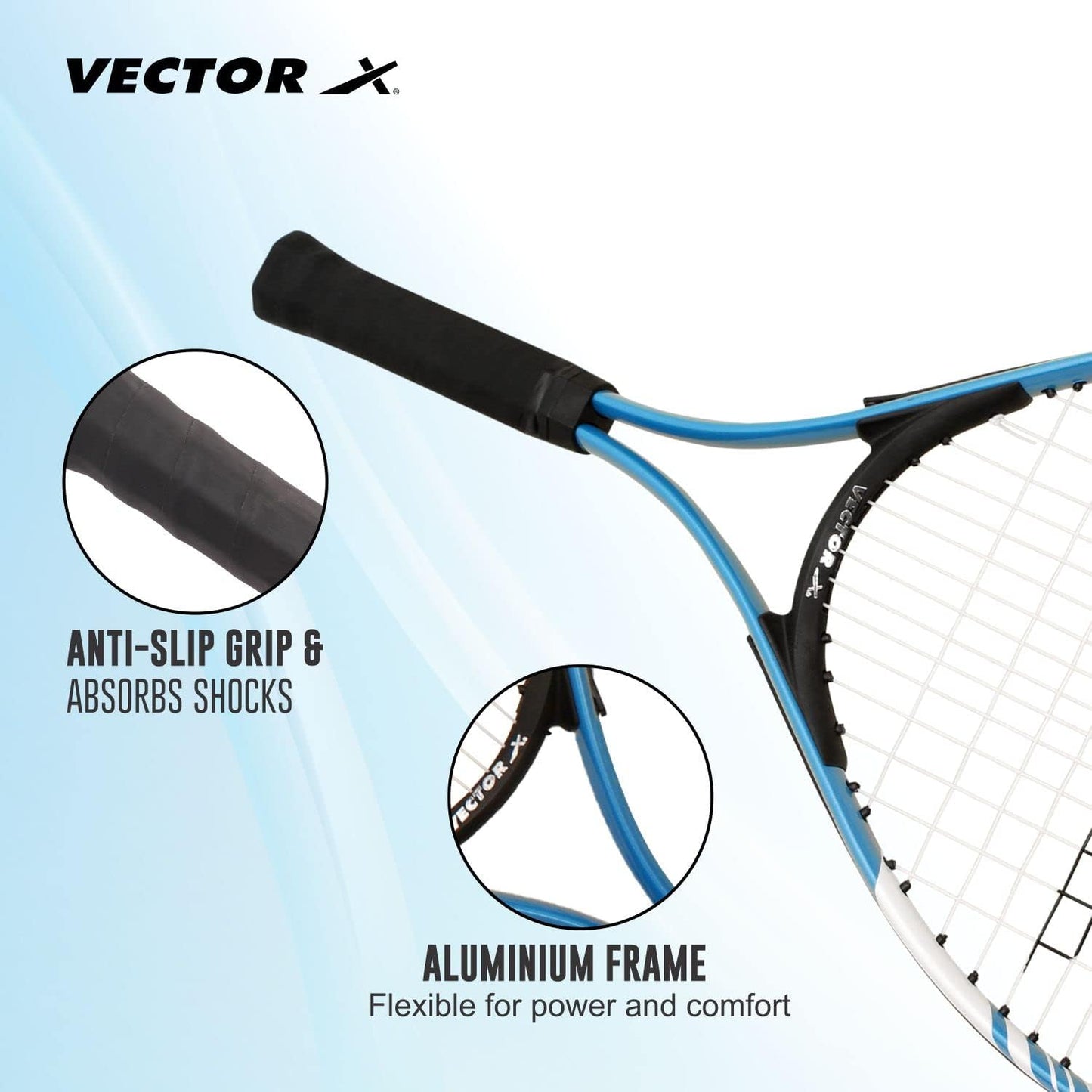 Vector X Vxt 520 25 inches with Full Cover Strung Tennis Racquet (Yellow, Black)