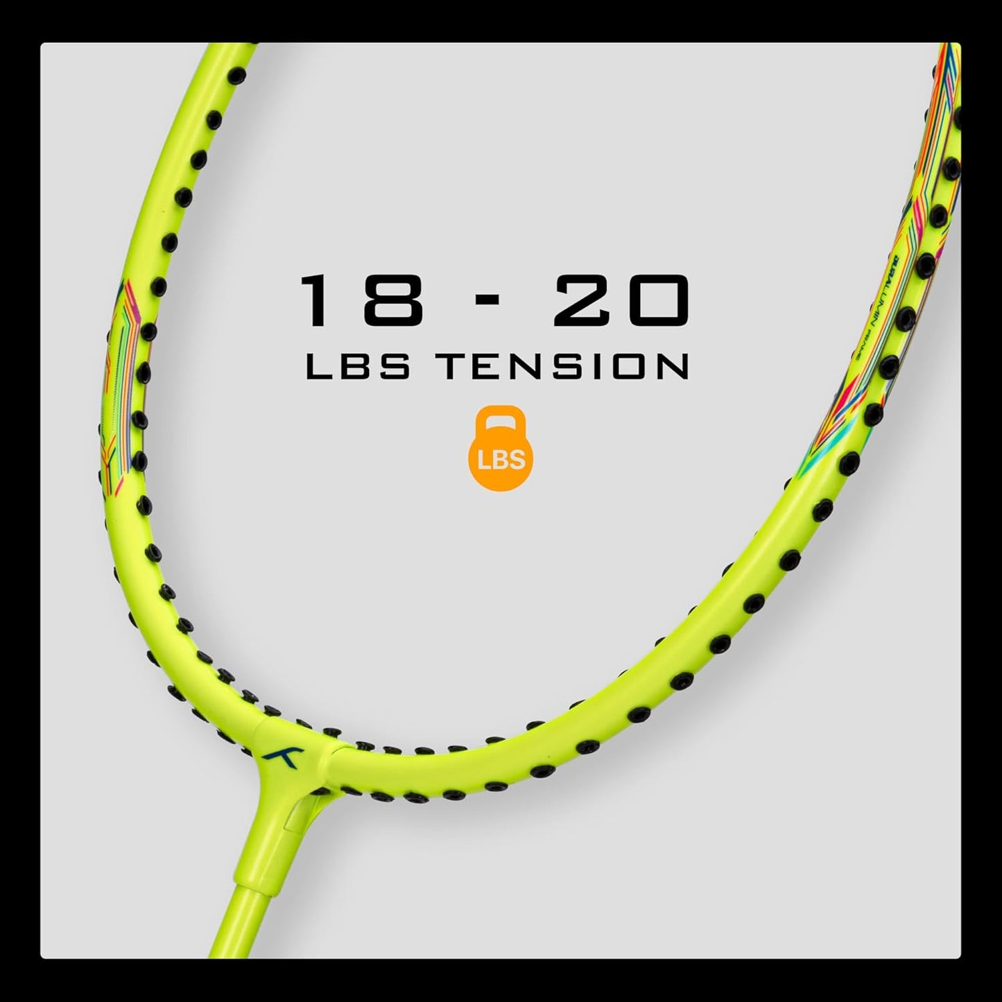 HUNDRED POWERTEK 200 Badminton Racket with Full Cover (95g, Neon Green)