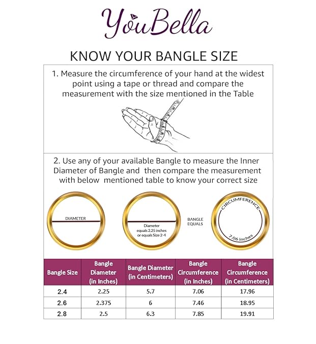 YouBella Stylish Traditional Jewellery Gold Plated and American Diamond Bangle Set for Women