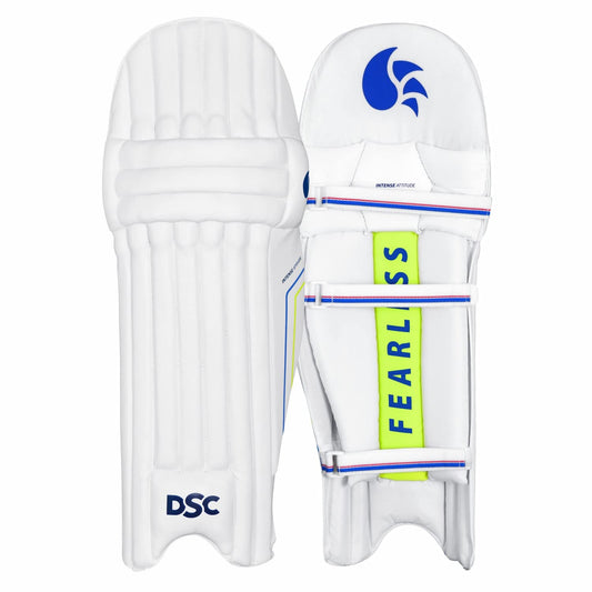 DSC Intense Leather Attitude Cricket Batting Leg Guard Men's Right, White Purple
