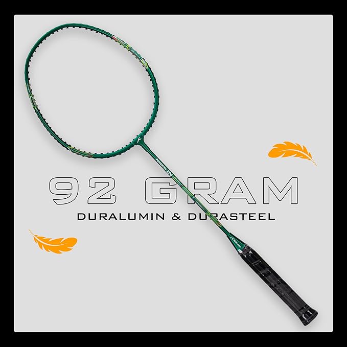 HUNDRED Powertek 200 PRO Badminton Racquet with Head Cover | Strung | Material:Aluminium|For Intermediate Players|Weight:95 grams|Maximum String Tension- 18-20lbs