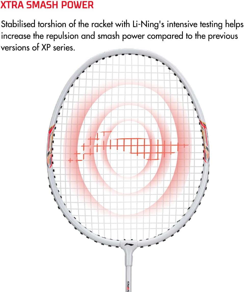 Li-Ning XP-90-IV Aluminium Badminton Racquet (White/Silver)