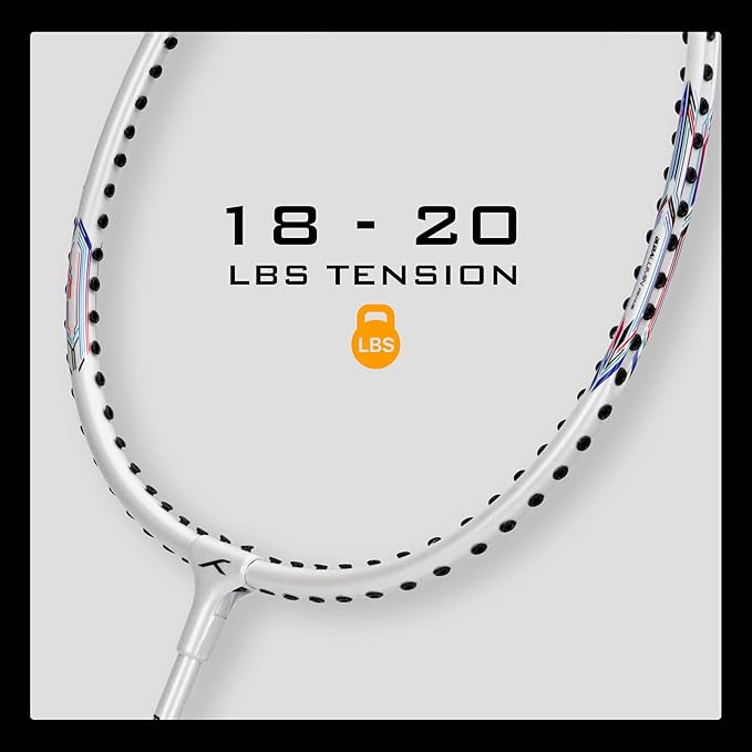 HUNDRED Powertek 200 PRO Badminton Racquet with Head Cover | Strung | Material:Aluminium|For Intermediate Players|Weight:95 grams|Maximum String Tension- 18-20lbs