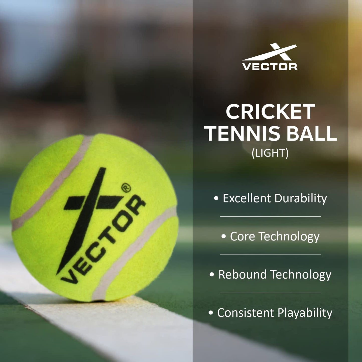 Vector X High Bounce Light Weight Tennis Ball for Cricket Practice, Street Match Ball, Training Exercise Ball for Outdoor & Indoor, Beginners & Pet Dog Play Ball (Pack of 6) Yellow
