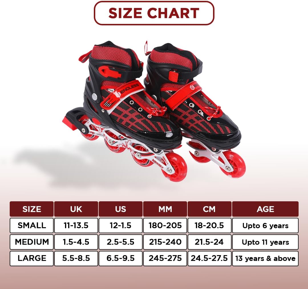 Endless EL1025 Inline Adjustable Skates | Aluminium Chassis and 70 mm PU Wheels | Front Wheel Flash, ABEC 7 Bearing