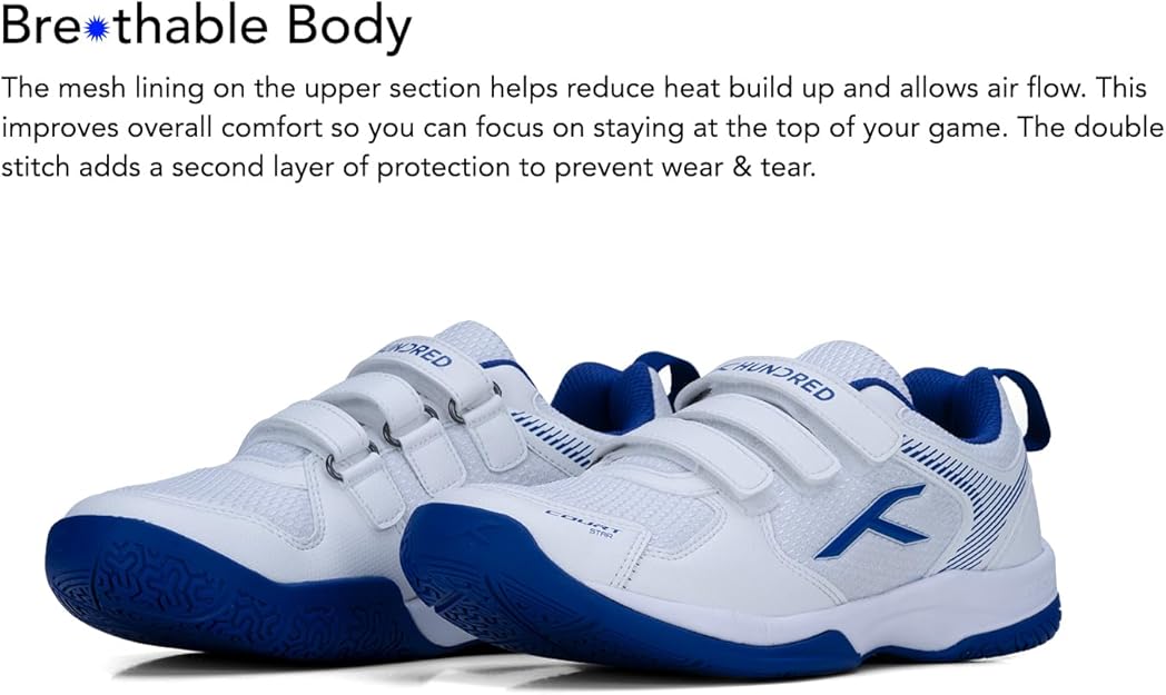 HUNDRED Court Star Non-Marking Badminton Shoes for Boys | Lightweight | X-Cushion Protection | Suitable for Indoor Tennis/Squash/Table Tennis/Basketball & Padel