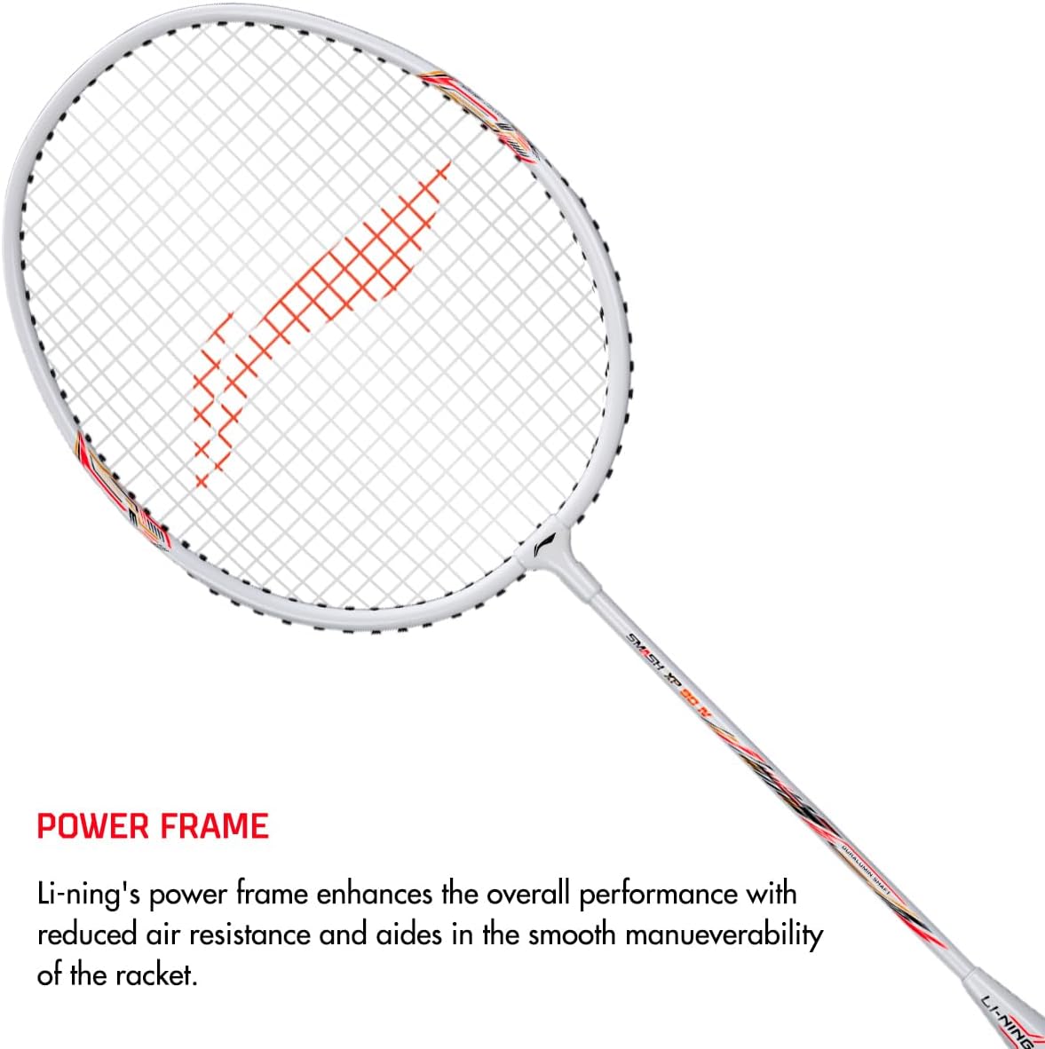 Li-Ning XP-90-IV Aluminium Badminton Racquet (White/Silver)
