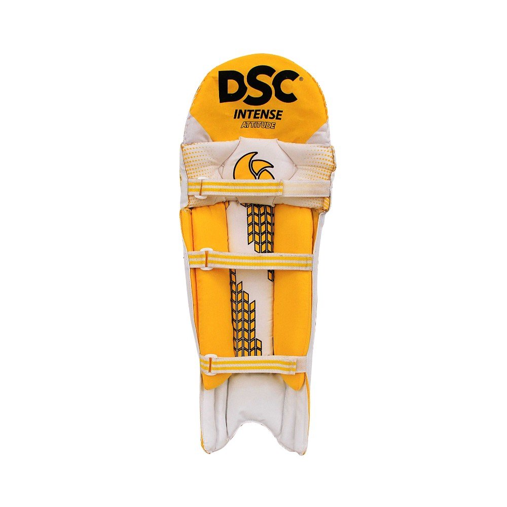 DSC Intense Leather Attitude Cricket Batting Leg Guard Men's Right, White Purple