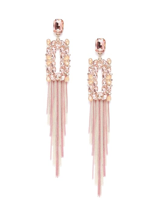 YouBella Jewellery Earings for women Crystal Tassel Handmade Earrings for Girls and Women, One Size, Crystal, No GemstoneYBEAR_32805