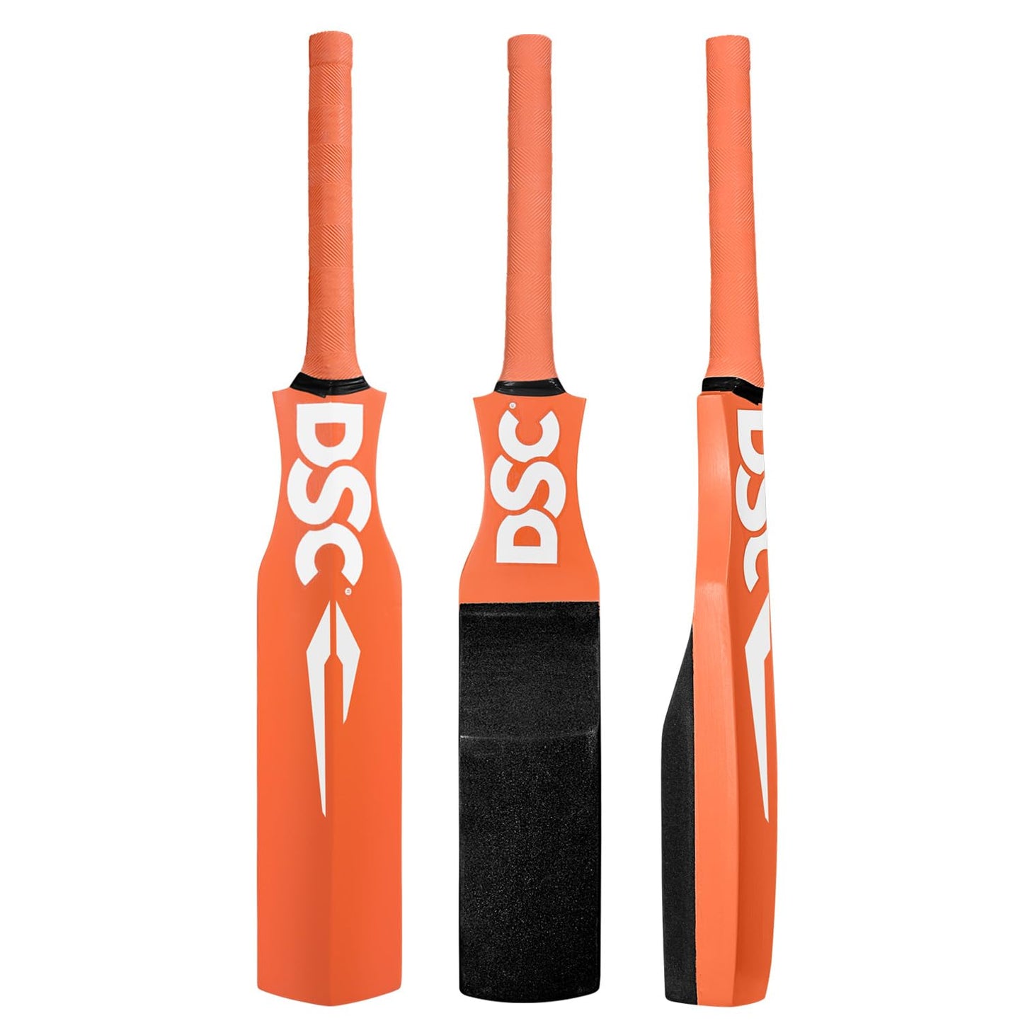 DSC Wood Catching Poplar Willow Practice Bat with Foam Base for Catching and Fielding Practice - Orange (Catch Bat - Orange)