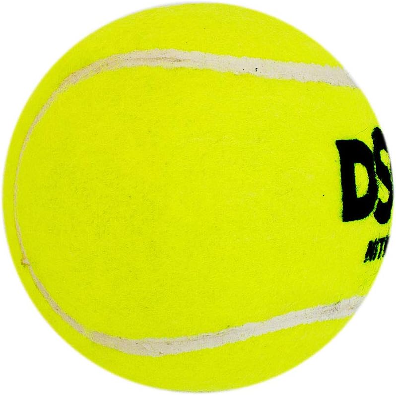 DSC Tennis Ball Nitro Heavy 12 Balls (Yellow, Size-Junior) | Material-Tennis | Heavy Weight Ball | Practice Ball | Cricket Training Ball | Swing | Balls | Indoor