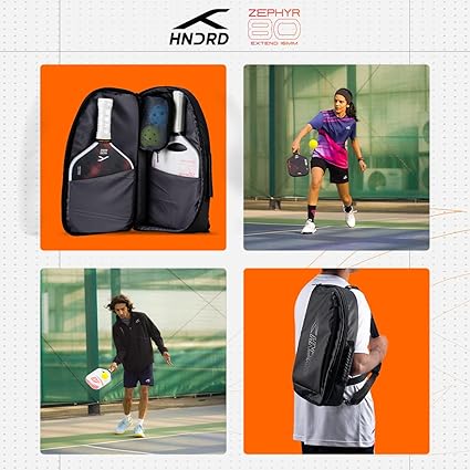Hundred Zephyr 80 Xtend Pickleball Paddle Controlled play | Free bag included (White/Orange)