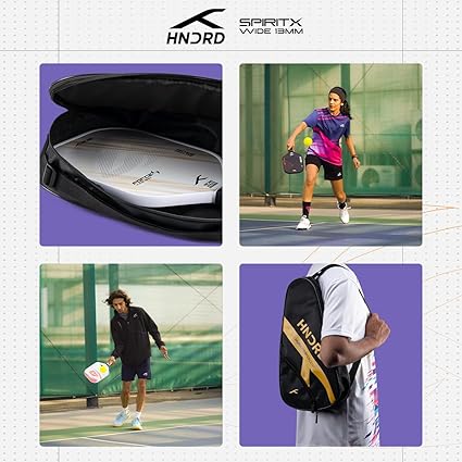 HUNDRED Spirit-X Wide Pickleball Racket | 13mm Core | Power-Play | Includes Free Bag (Blue/Red)