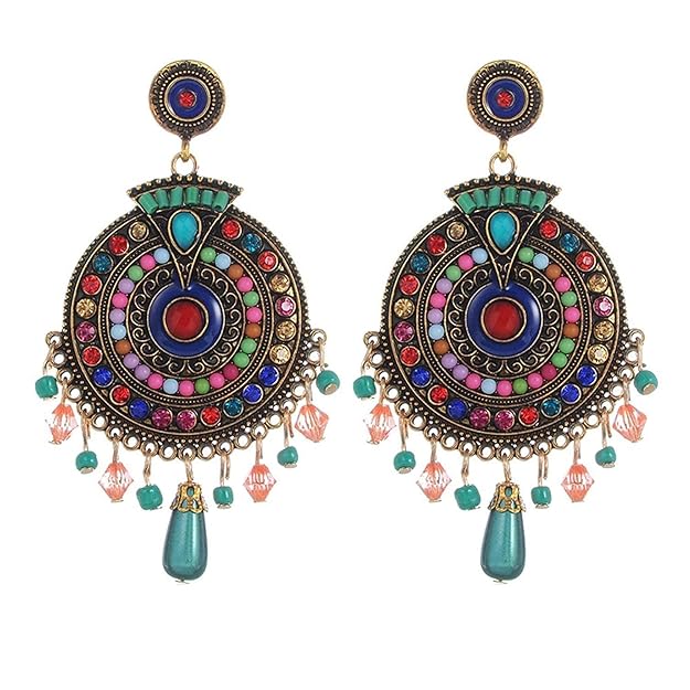 YouBella Bohemian Earrings | Multicolor | Material: Brass | Artificial Jewellery | For Women & Girls | Perfect For All Occassions | For Gifting & Wedding