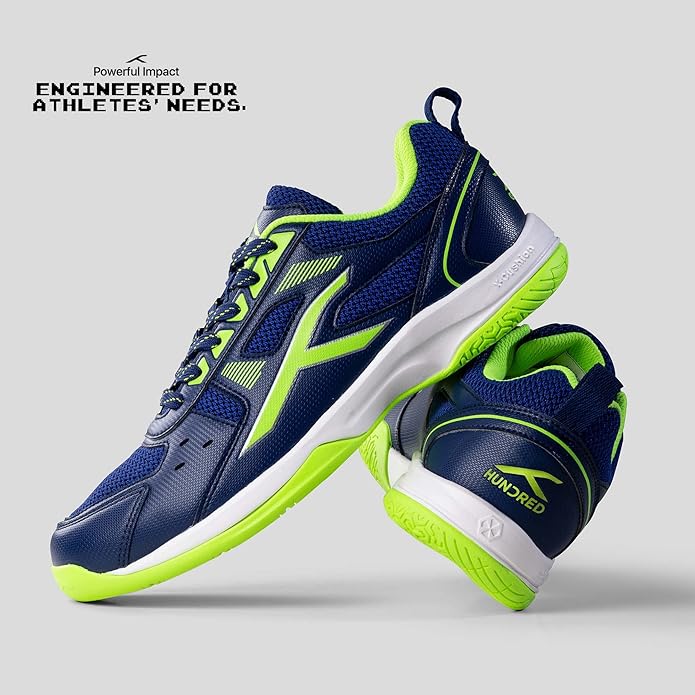 HUNDRED Raze Non-Marking Professional Badminton Shoes for Men | Suitable for Indoor Tennis/Squash/Table Tennis/Basketball & Padel