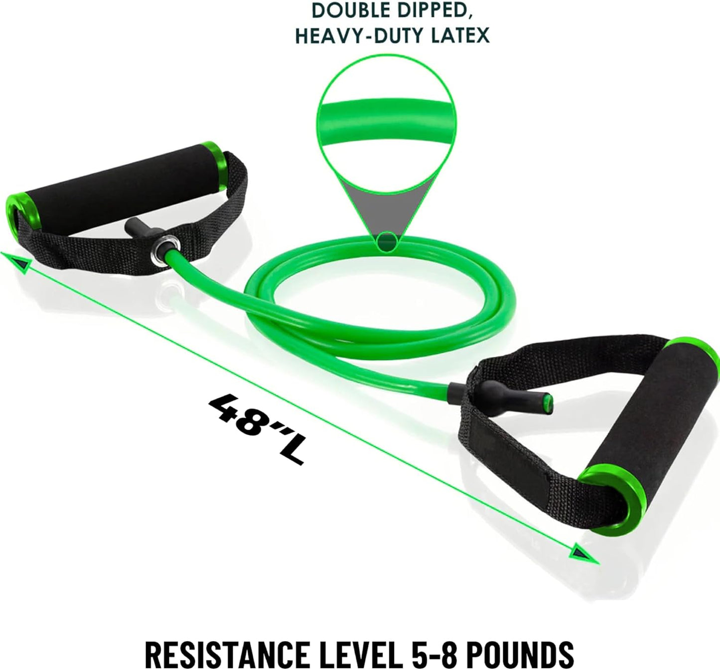 Ab. Light Resistance Level Toning Tube of 10LB with Foam Handles | Material : Natural Rubber | For Exercise & Stretching | Home & Gym Resistance Band for Men & Women