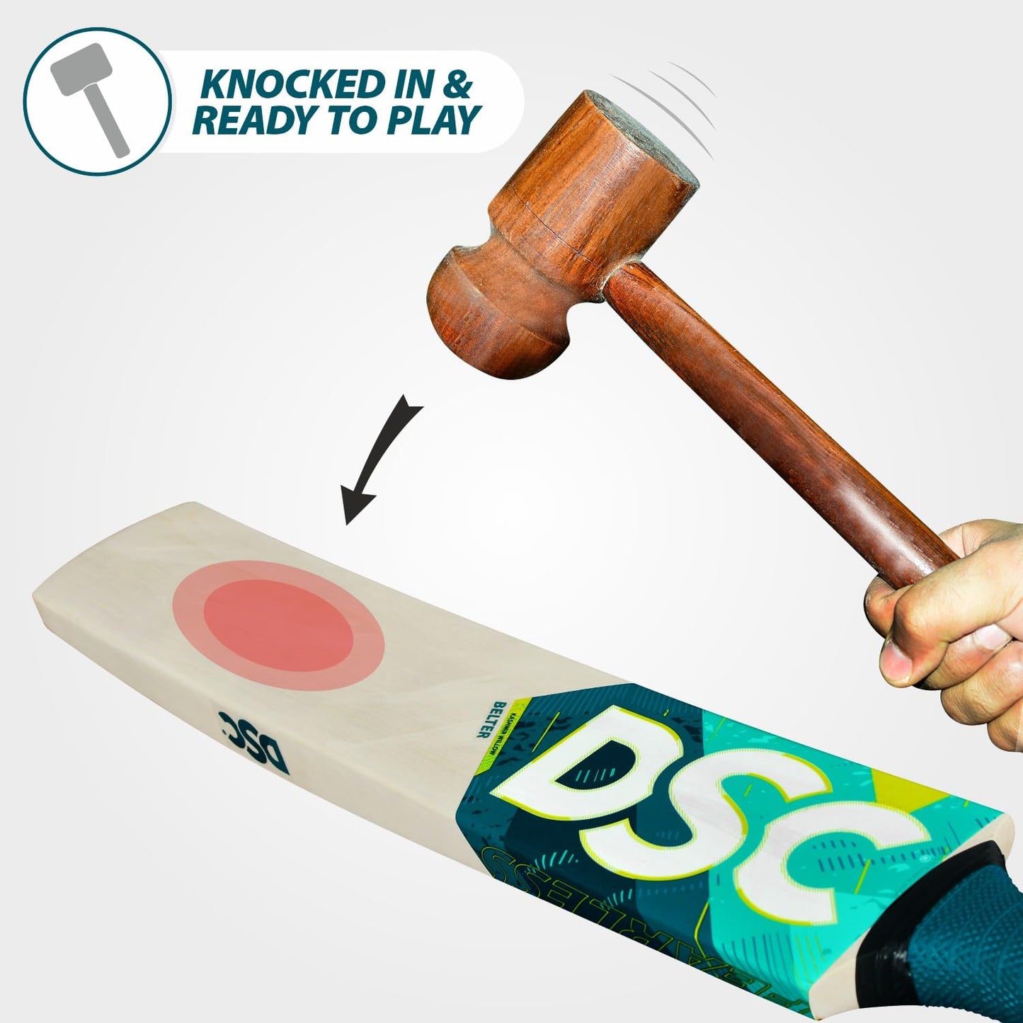 DSC Belter Wood Kashmir Willow Cricket Bat Short Handle Mens (Multicolour)