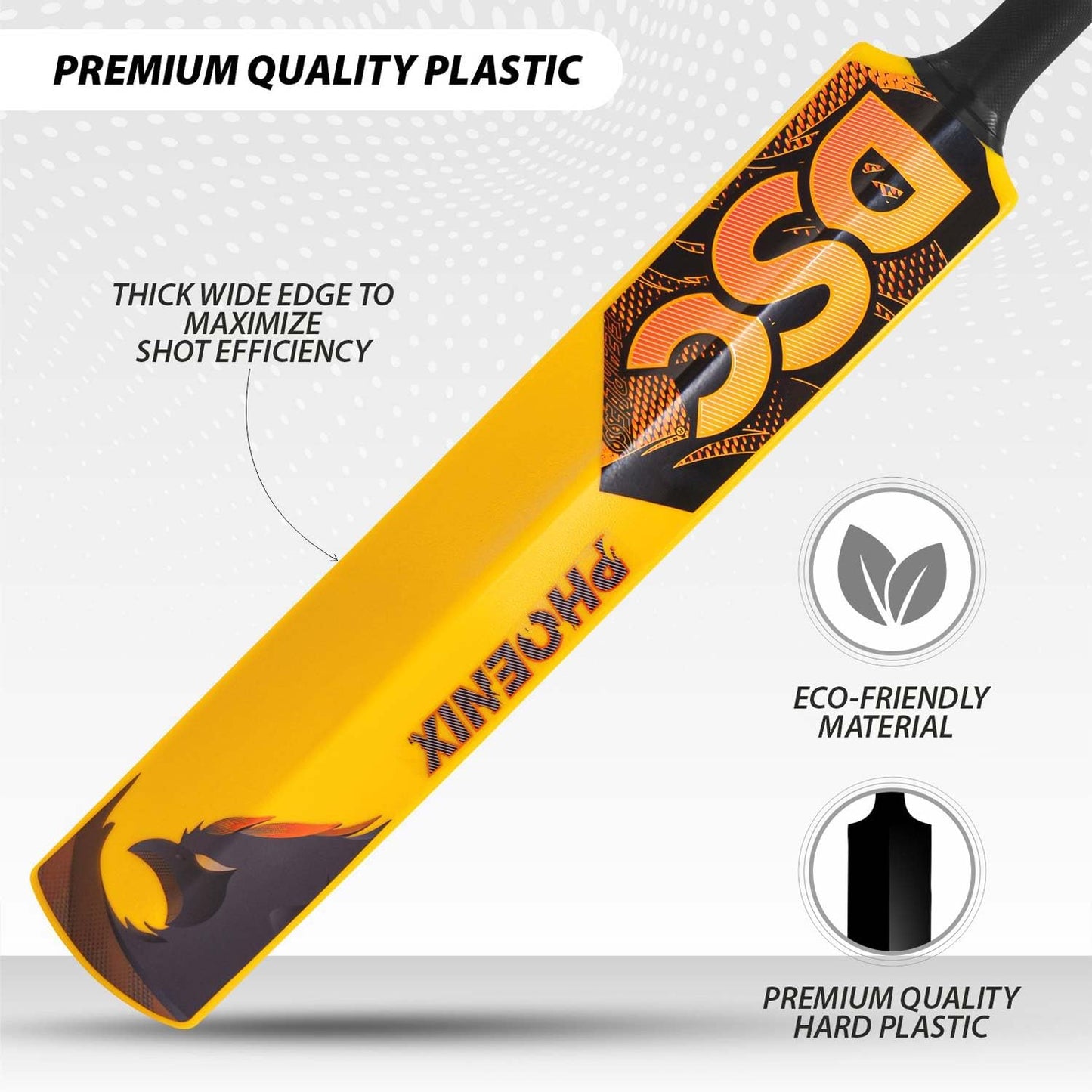 DSC Plastic Cricket Bat - Ideal for Tennis and Gully/Turf Cricket Bat (12-15 Yrs)