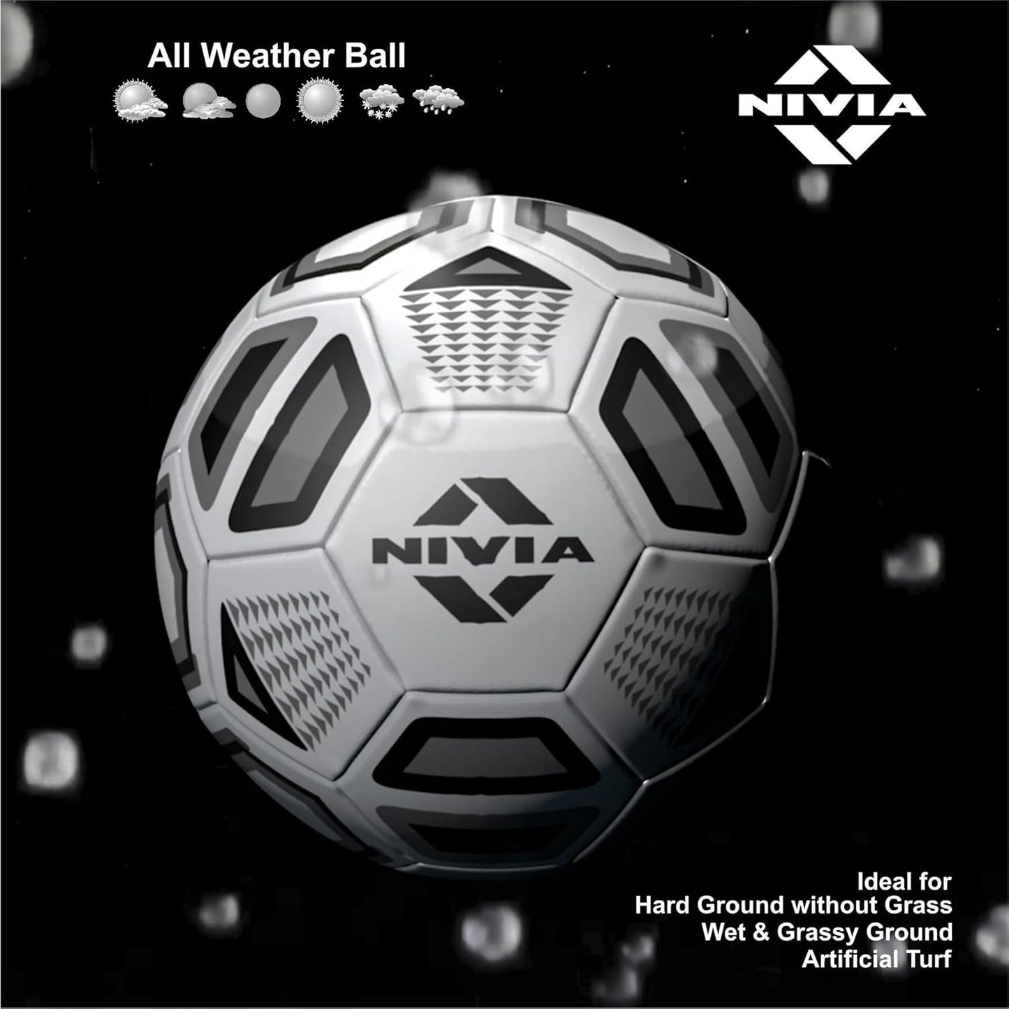 Nivia 278 Rubber Football, Size 5 (Black/White) | 278