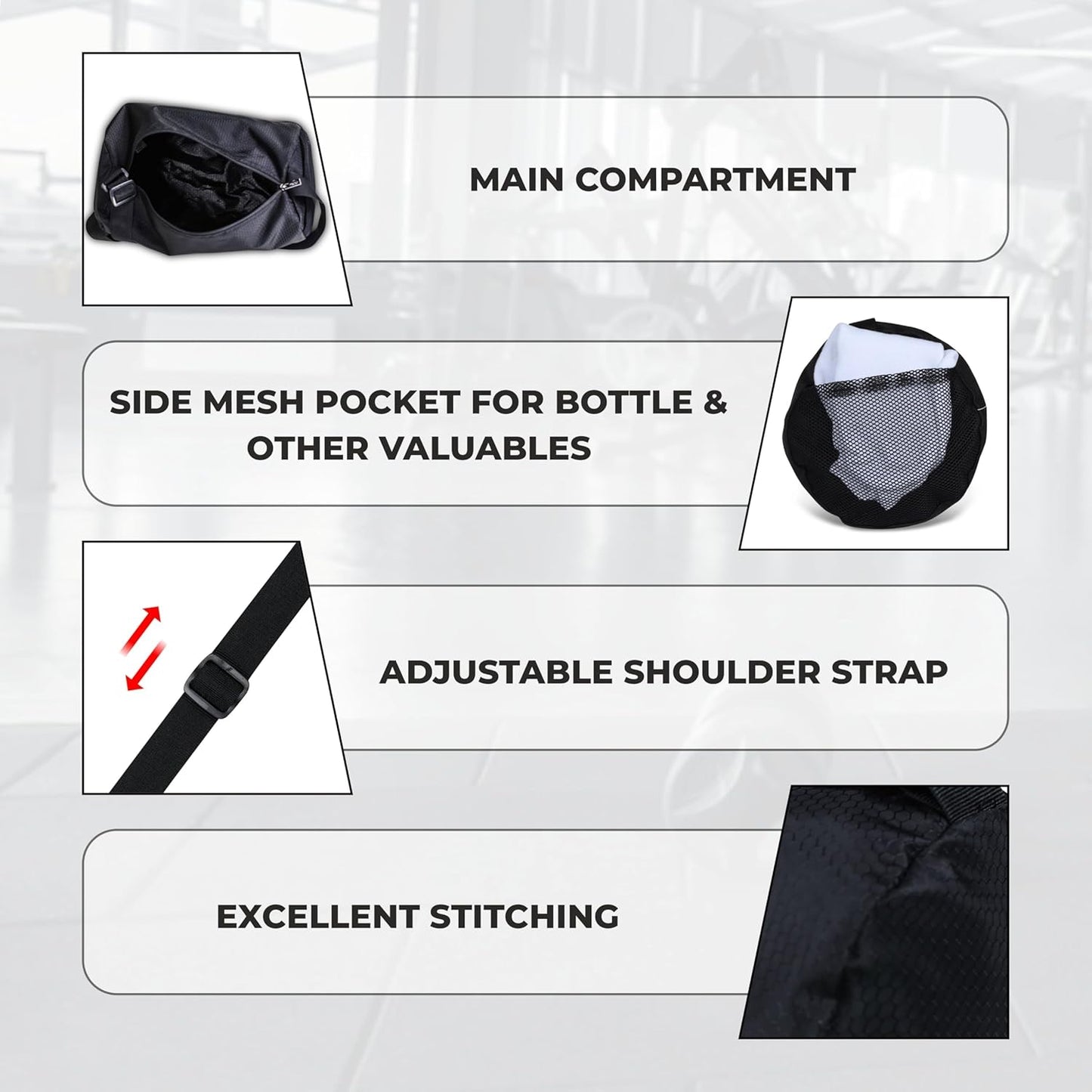 Nivia Basic Duffle Bag | Polyester (Black, 12 Litre) Gym Bags | Adjustable Shoulder Bag | Fitness Bag | Carry Bags | Sports & Travel Bag | Sports Kit Bag | Men & Women