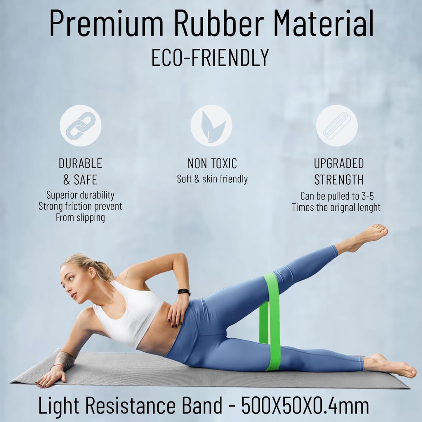 Everlast AB. Rubber Loop Band 500x50x0.4mm/8mm - Resistance Band - Fitness Training, Pilates, Yoga