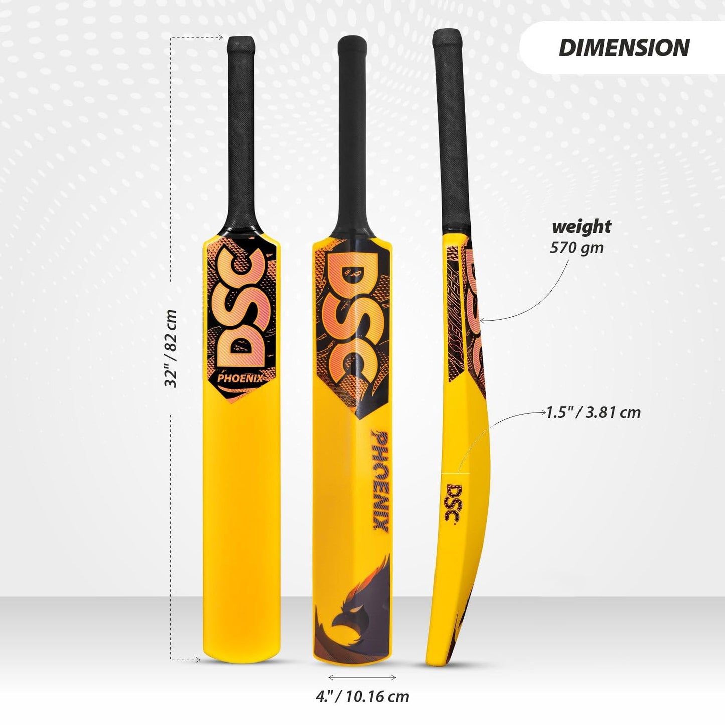 DSC Plastic Cricket Bat - Ideal for Tennis and Gully/Turf Cricket Bat (12-15 Yrs)