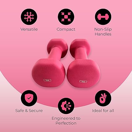 Lightweight neoprene dumbbell perfect for home fitness, toning, resistance training, and aerobic exercises