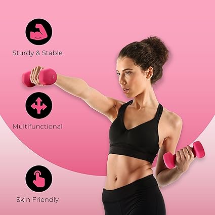 Color-coated neoprene dumbbell designed for comfortable exercise sessions, gym workouts, and physical therapy