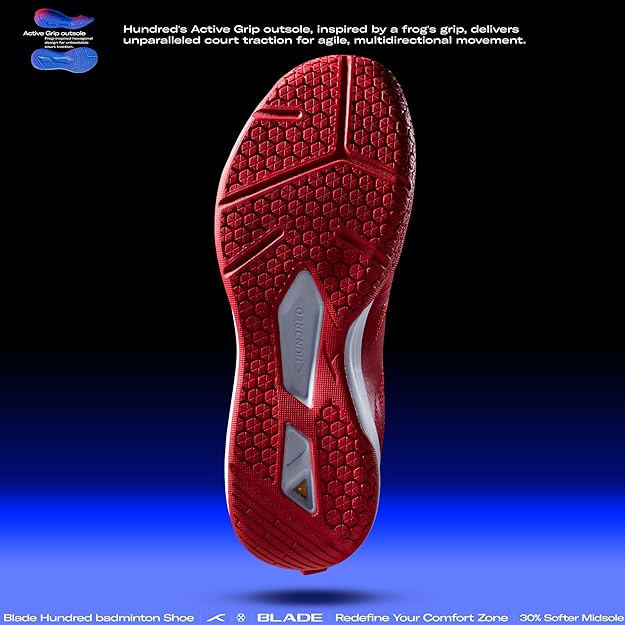 HUNDRED Blade Non-Marking Professional Badminton Shoes for Men | Material: TPU/Rubber | Suitable for Indoor Tennis/Squash/Table Tennis/Basketball & Padel