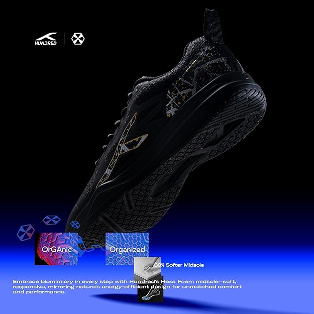 HUNDRED Blade Non-Marking Professional Badminton Shoes for Men | Material: TPU/Rubber | Suitable for Indoor Tennis/Squash/Table Tennis/Basketball & Padel