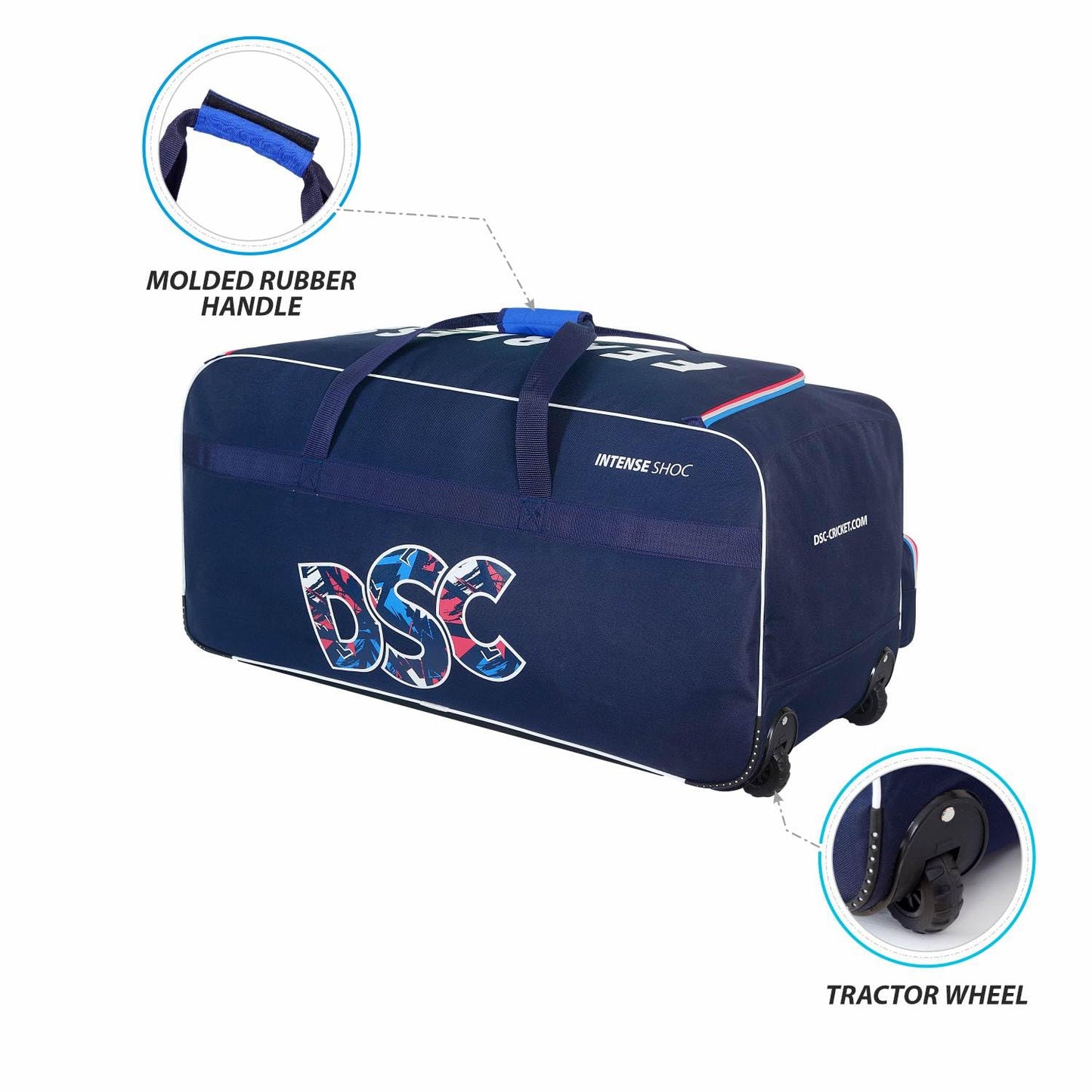 DSC Intense Shoc Kit Bag | Color: Navy | Size: 90 x 35 x 38 cm | Material: Polyester-PU | High Durability | Anti-Scuff Corner Protection | Provide Extra Reinforcement