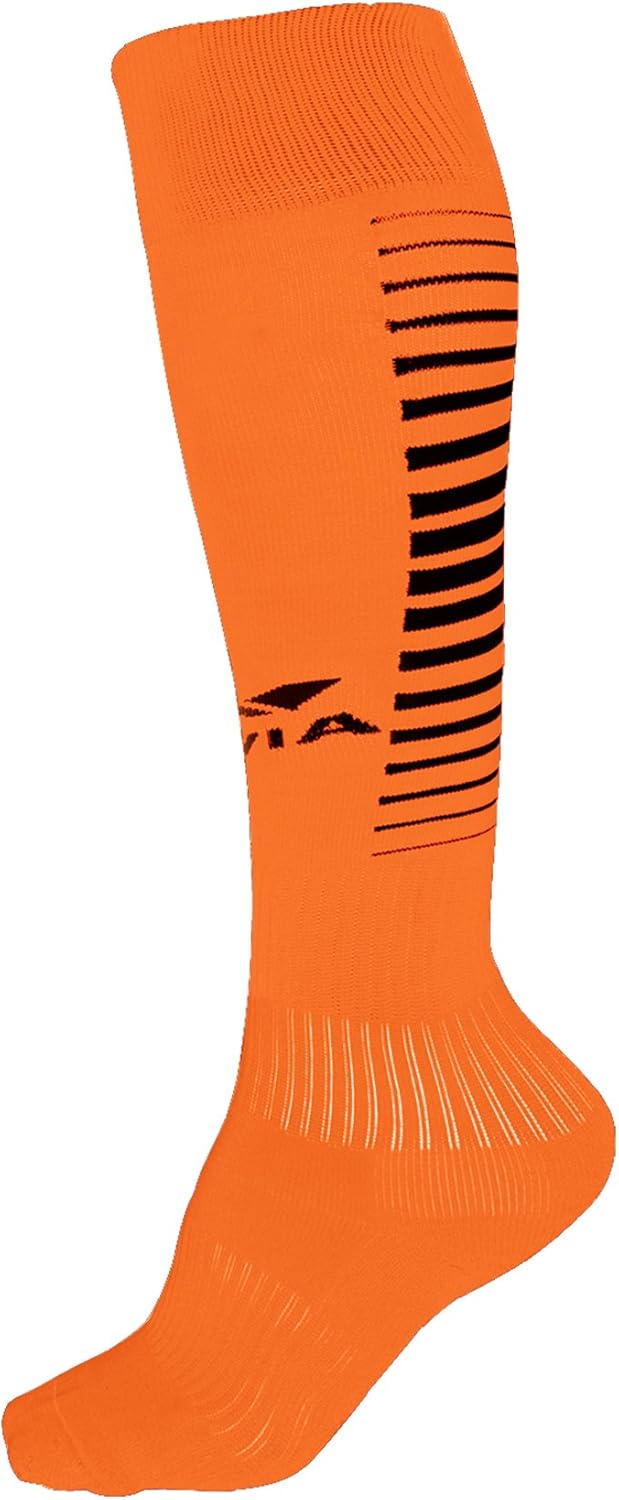 Nivia Encounter Polyester Football Stocking, Large (Orange/Black)