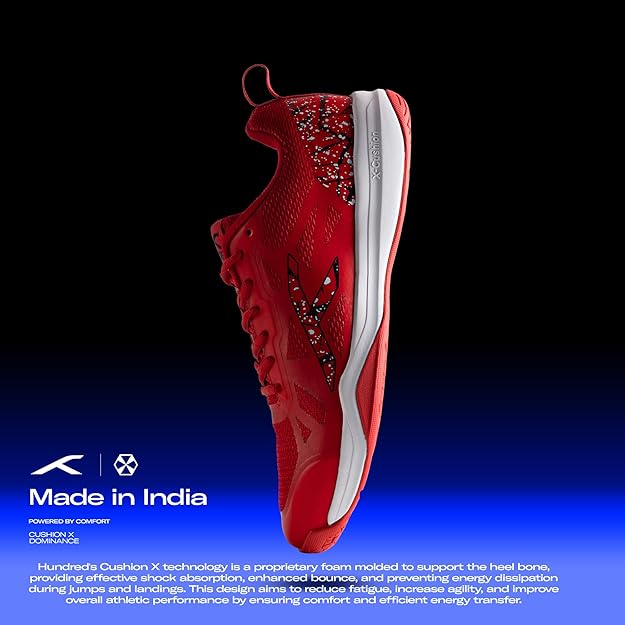 HUNDRED Blade Non-Marking Professional Badminton Shoes for Men | Material: TPU/Rubber | Suitable for Indoor Tennis/Squash/Table Tennis/Basketball & Padel