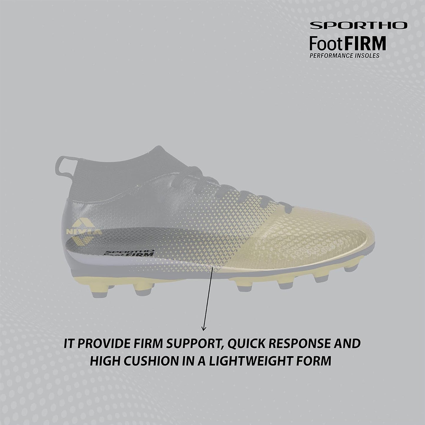 Nivia Ashtang Football Shoes | Synthetic Leather | PVC sole | Lace-Fastening | Padded Footbed