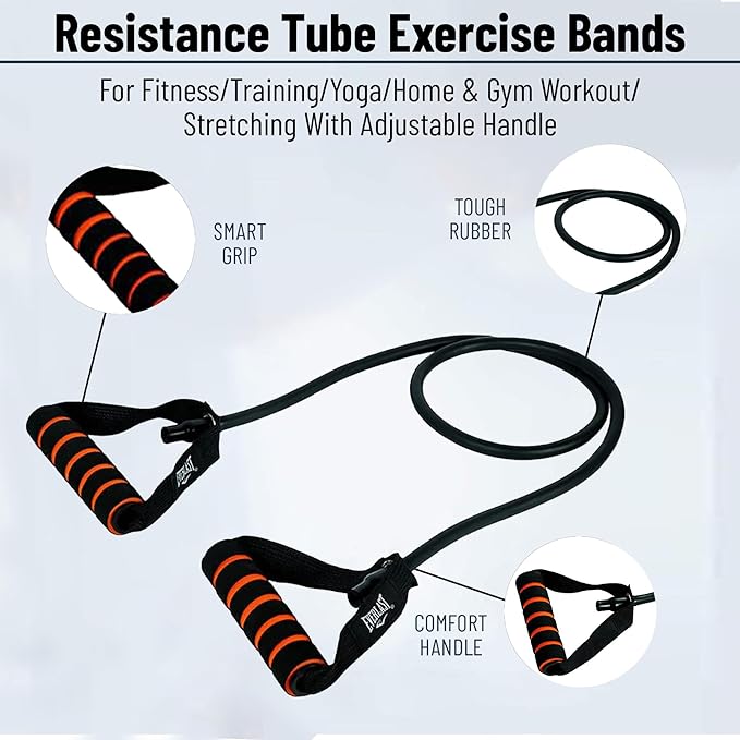 ab. Resistance Tube Exercise Bands for Stretching, Workout, and Toning for Men, and Women, Rubber Band, Toning Tube Resistance Band, Exercise Band