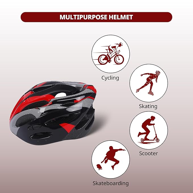 Endless EL1049 Cycle and Skates Helmet with Adjustable StrapMaterial : Polycarbonate, EPS | With Inside Cushioning Padding for Comfort | For Adults, Women and Men