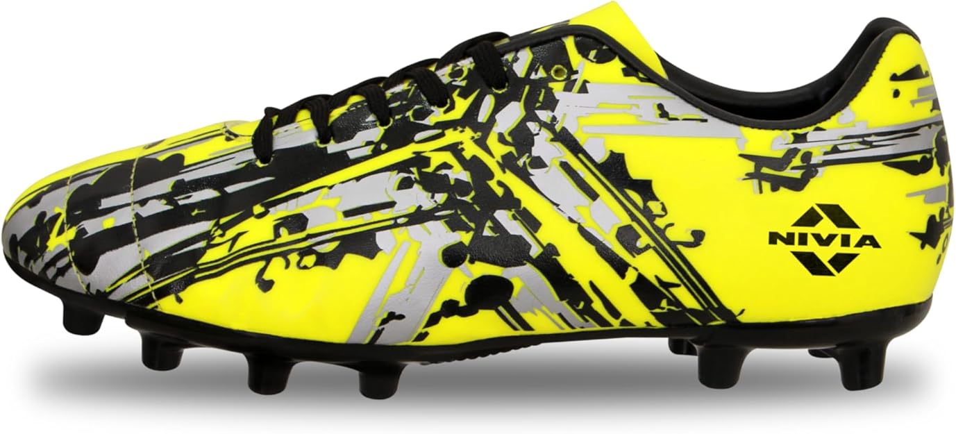 Nivia Storm Football Shoes | PVC Synthetic Leather | TPU sole | Lace-Fastening | Padded Footbed
