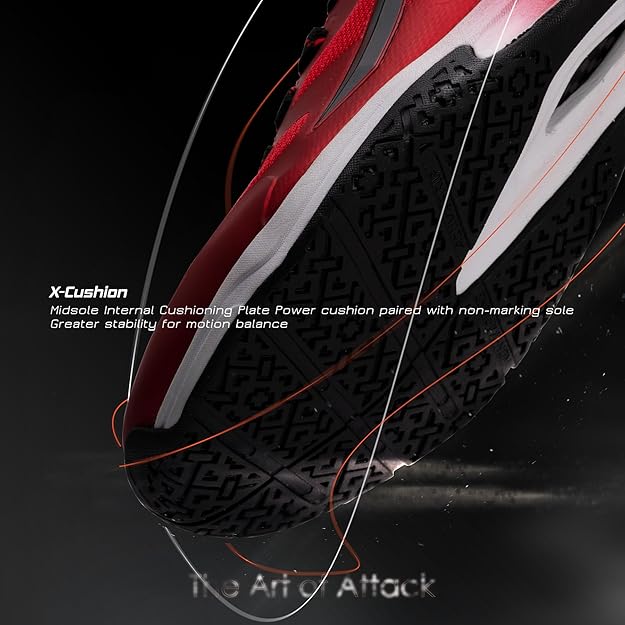 HUNDRED Beast Max Non-Marking Professional Badminton Shoes for Men | Material: Polyester/TPU | Suitable for Indoor Tennis/Squash/Table Tennis/Basketball & Padel
