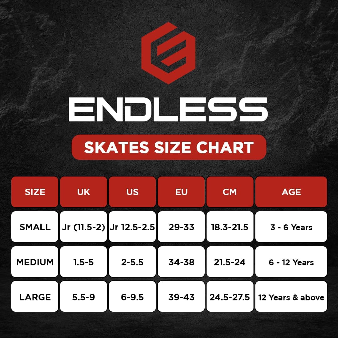 Endless EL1025 Inline Adjustable Skates | Aluminium Chassis and 70 mm PU Wheels | Front Wheel Flash, ABEC 7 Bearing