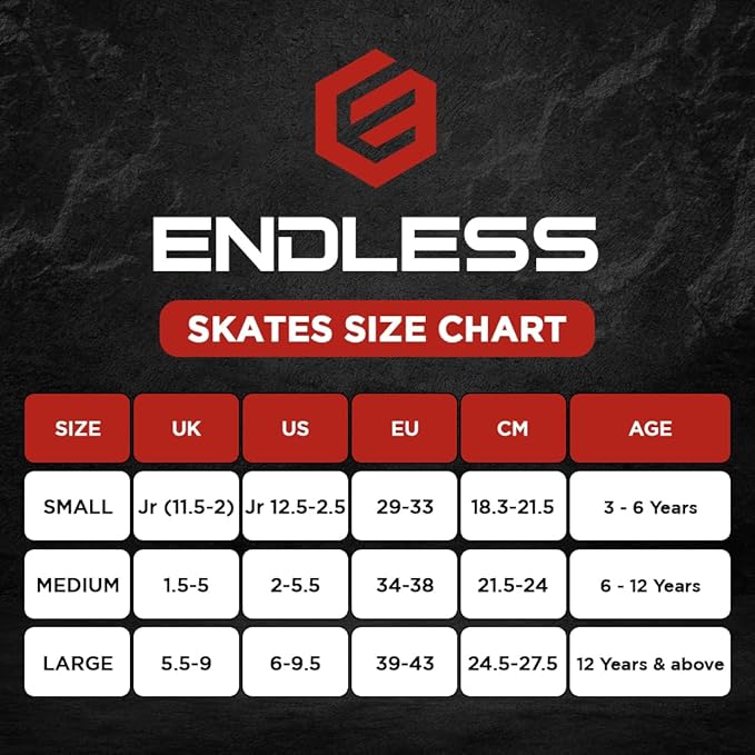 Endless EL1033 Inline Adjustable Skates | Aluminium Chassis and 100 mm PU Three Wheels | With ABEC 9 Bearings | Indoor and Outdoor