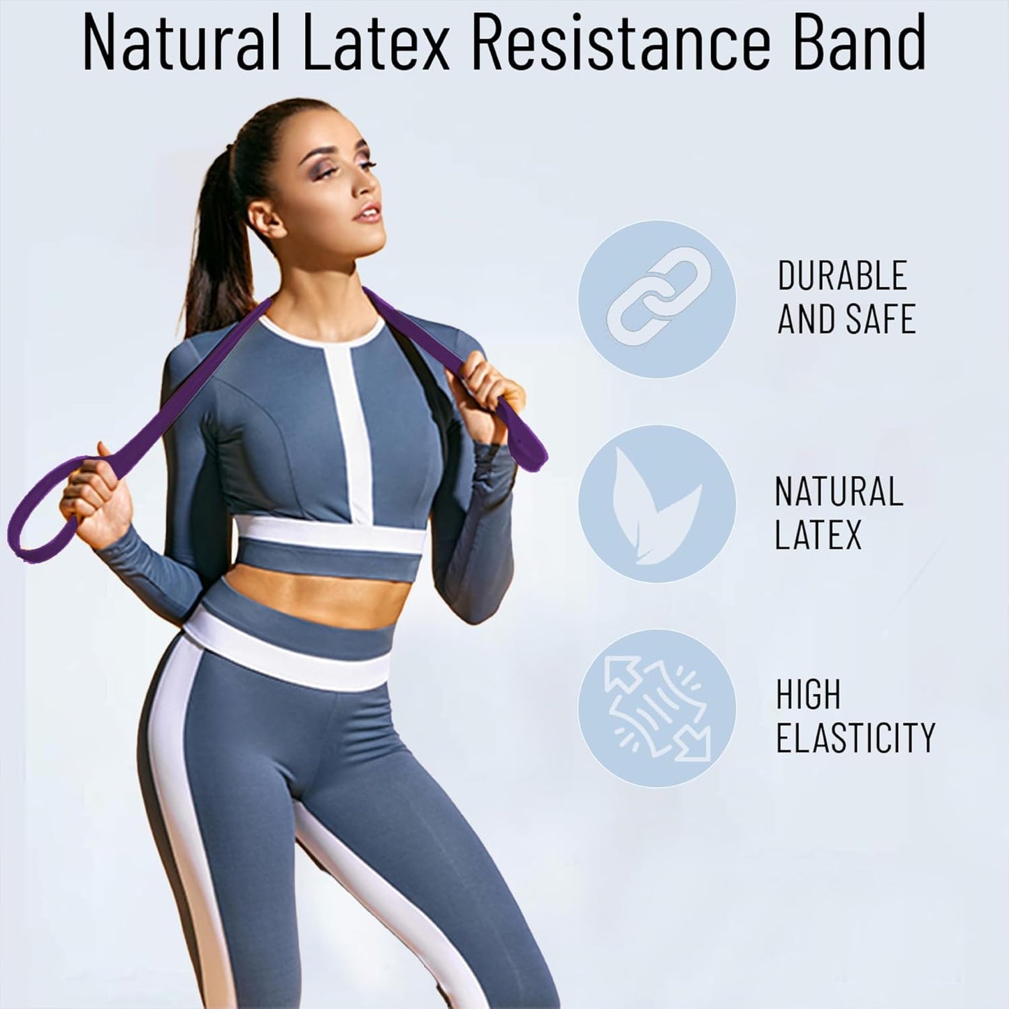 Anythingbasic Resistance Loop Bands Set of 5 Pieces With 5 Different Resistance Levels | Multi Colour | Material : Latex Rubber | Resistance Band for Squats, Hip & Glute Workouts for Men & Women