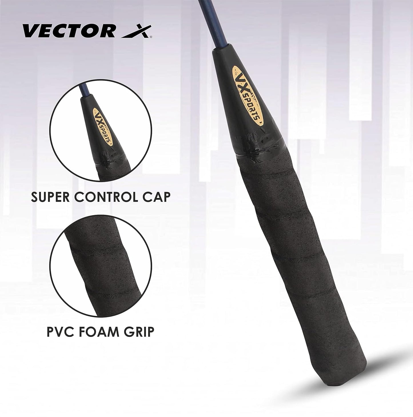 Vector X VXB-10 Aluminum Badminton Racket Pack of 3 Pieces Nylon Shuttles with Full-Cover Set (Maroon)