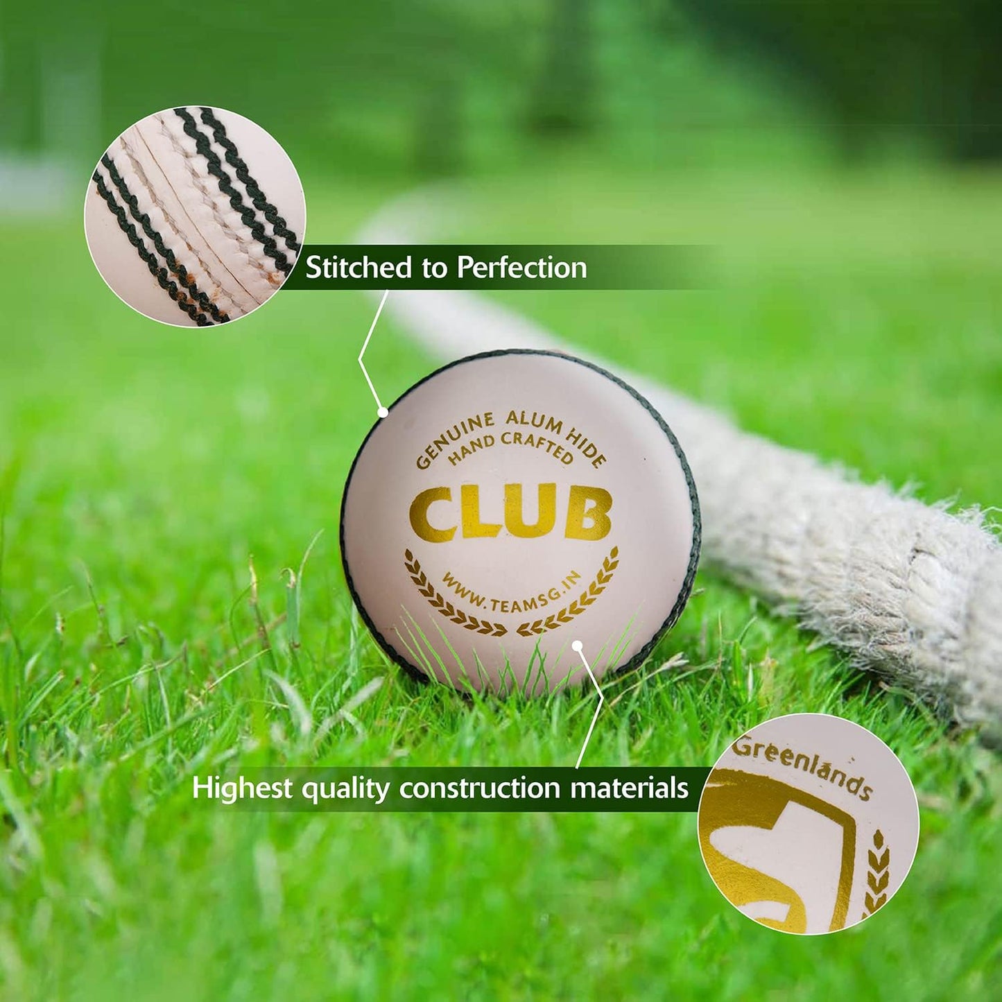 SG Cricket Balls Club White Pack of 1