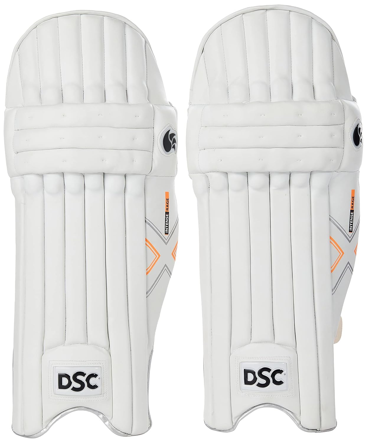 DSC Boys Intense Rage Leather Cricket Batting Right Leg Guard (White Red)