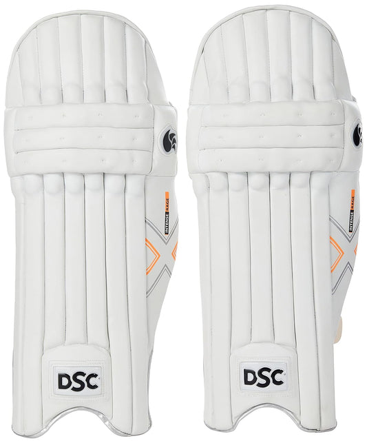 DSC Boys Intense Rage Leather Cricket Batting Right Leg Guard (White Red)