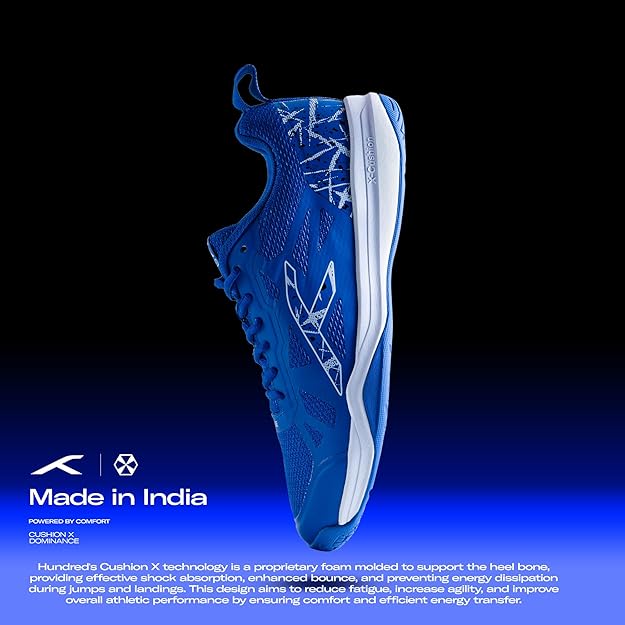 HUNDRED Blade Non-Marking Professional Badminton Shoes for Men | Material: TPU/Rubber | Suitable for Indoor Tennis/Squash/Table Tennis/Basketball & Padel