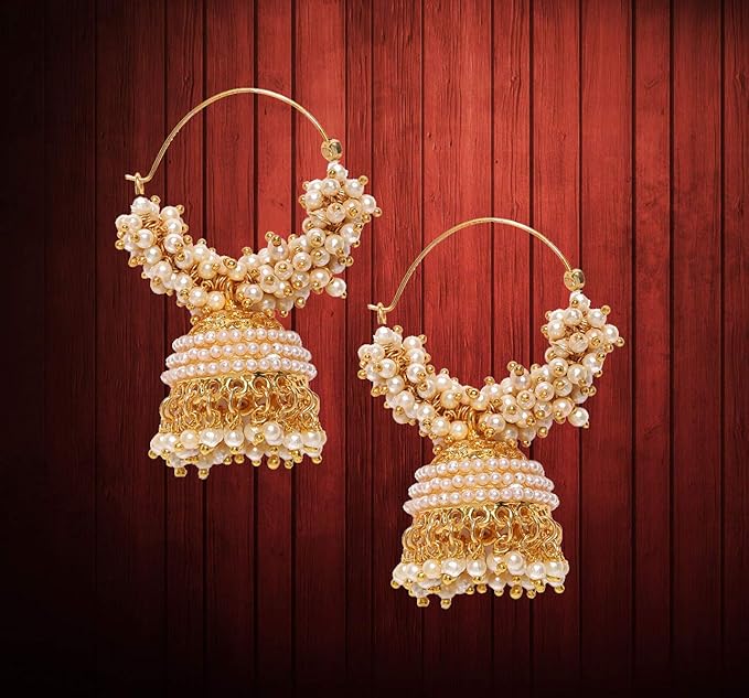 YouBella Golden Plated Hoop Earrings for Women