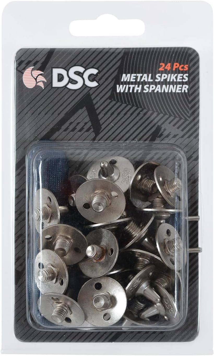DSC Unisex Adult's Metallic-Fiber Metal Spikes & Spanner for Cricket Shoes, Multicolour